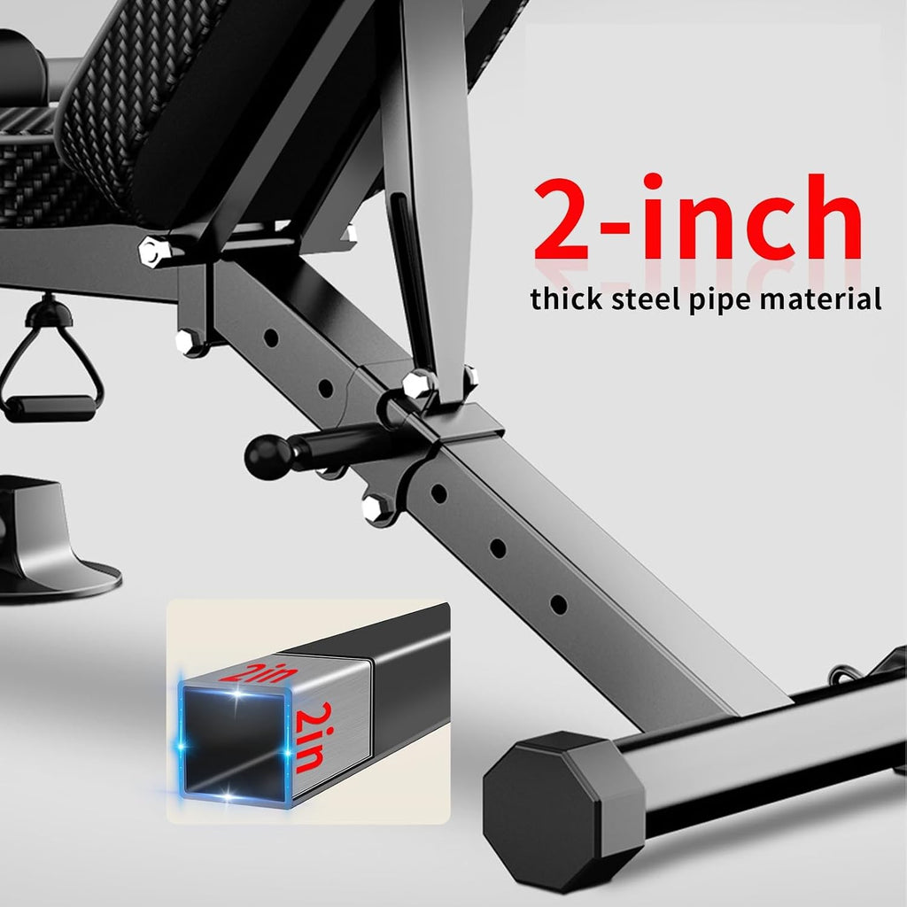 Adjustable Weight Bench for Home Gym Full Body Strength Training | Load 1050Lbs|8+3 Angle Positions|High-Density Cushion|Commercial Steel Frame|Assembly Free | Foldable | Space Saving