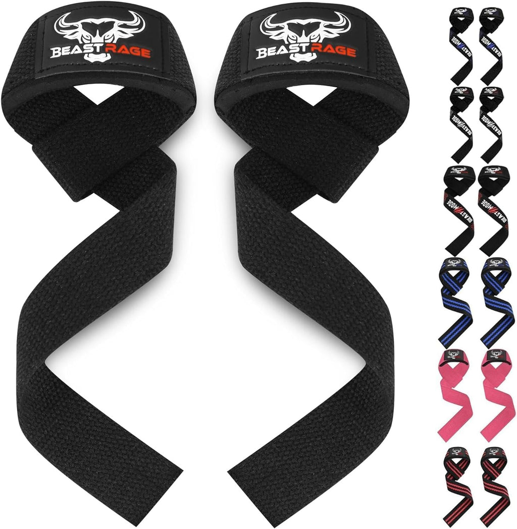 Lifting Wrist Straps for Weightlifting, Straps Gym Grip Power Workouts Lifting Straps Padded Neoprene & Premium Cotton Men Women, Deadlift Bodybuilding Exercise Lifting Straps