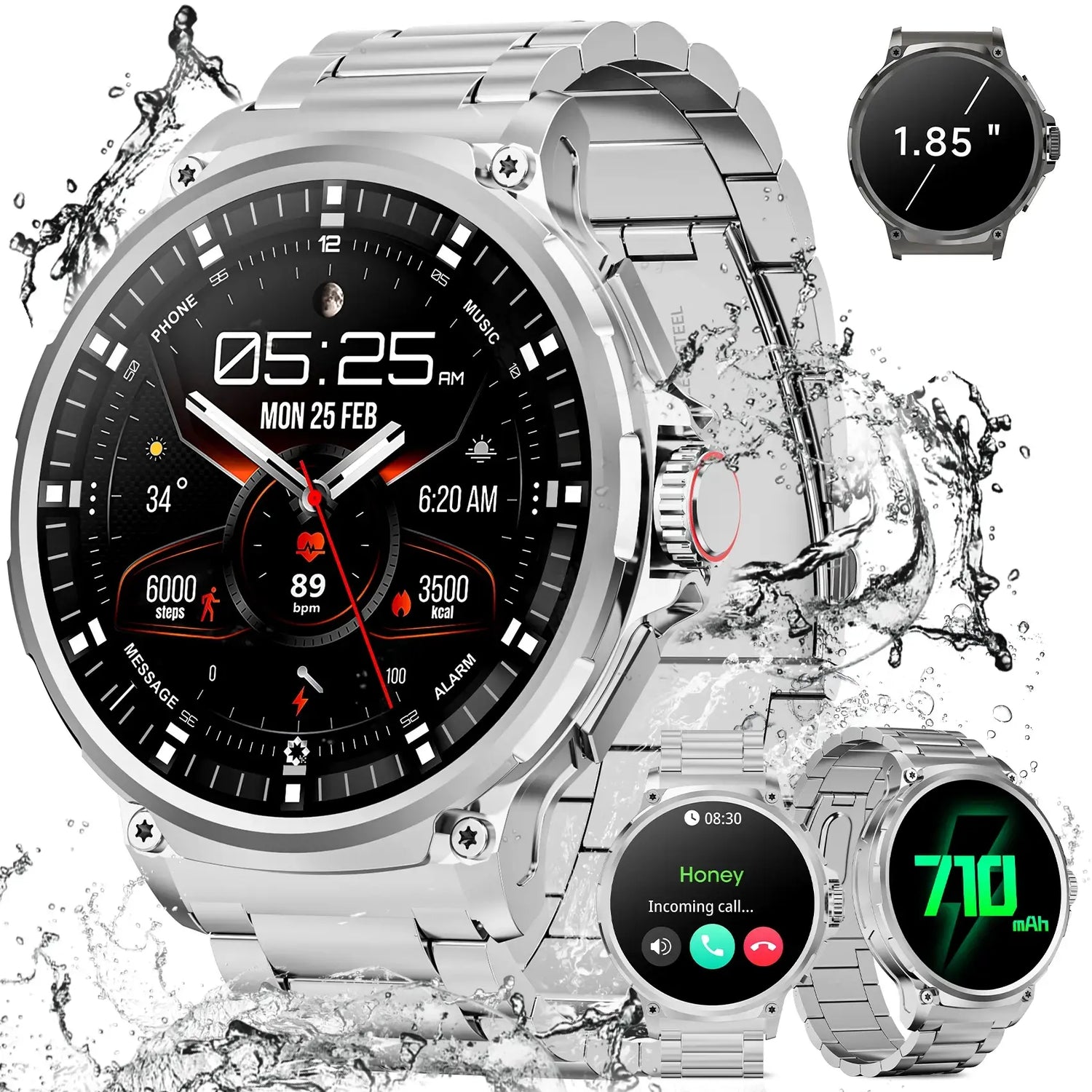 Multifunctional Smart Watch, Smartwatch with Calls, Fashion Digital Watch with Answer/Make Calls &amp; 100+ Sport Modes, Waterproof Sports Watch for Women &amp; Men