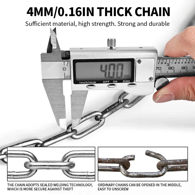 ZELLMANN Anti-Theft Motorcycle Bicycle Lock MTB Road Bike Safety Chain Locks with Four Digit Combination Lock Bike Accessories