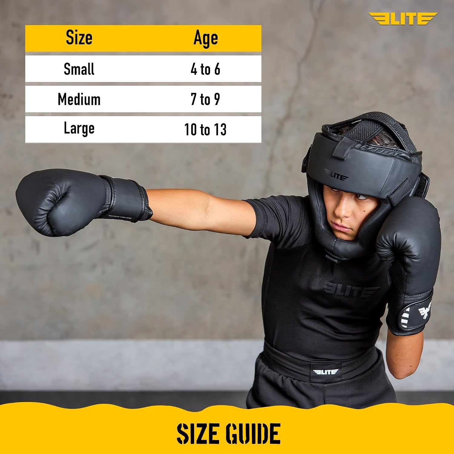 Best Kids Boxing Headgear Youth Wrestling Headgear for Age 4 to 13 Year MMA Kickboxing Muay Thai BJJ Karate Head Guard for Boys Girls (Black)