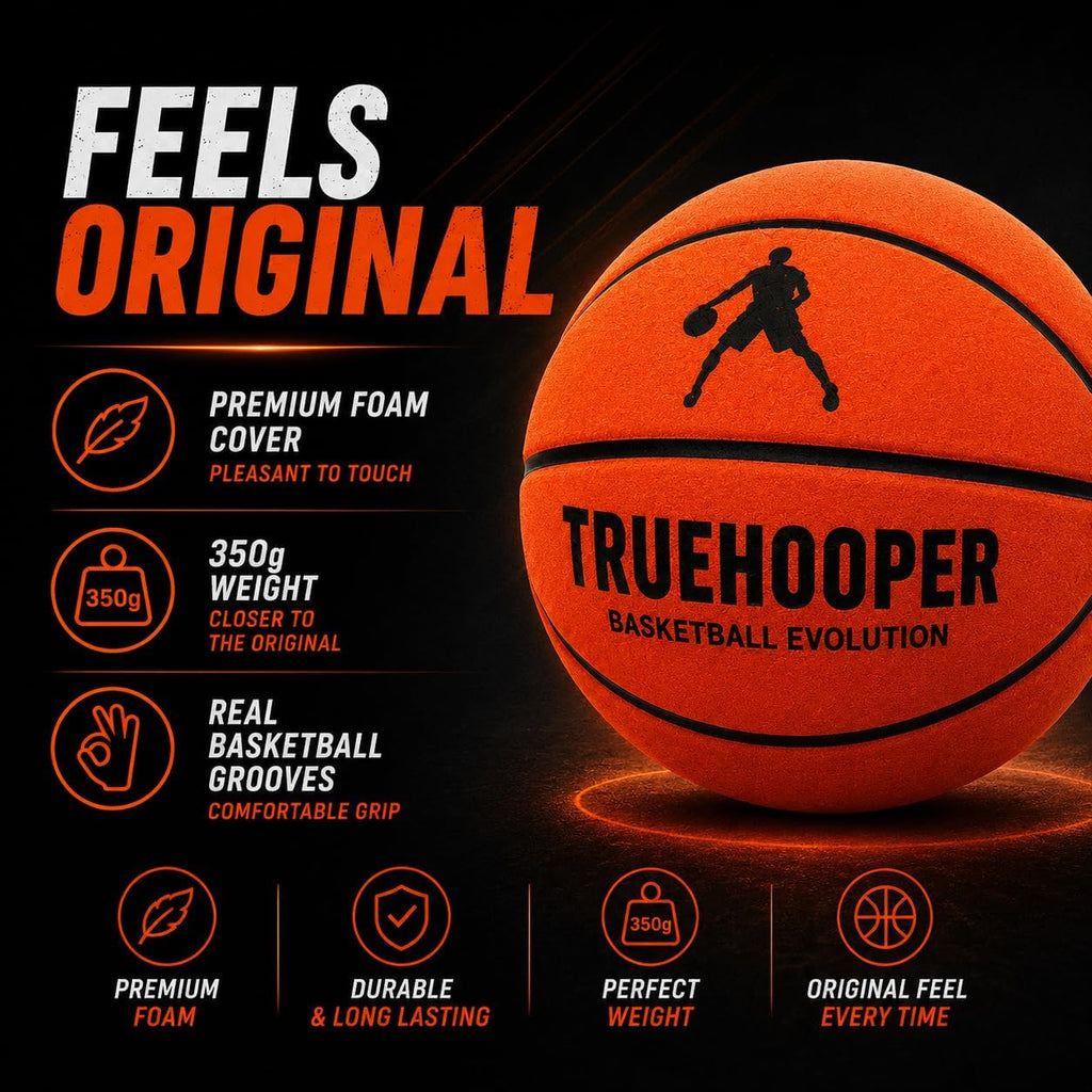 Silent Basketball – Size 7 Indoor Basketball (PRO Version) - Grooved Foam Basketball for Quit Dribbling and Indoor Training – Higher Bounce Noiseless Basketball - Non-Deforming Packaging