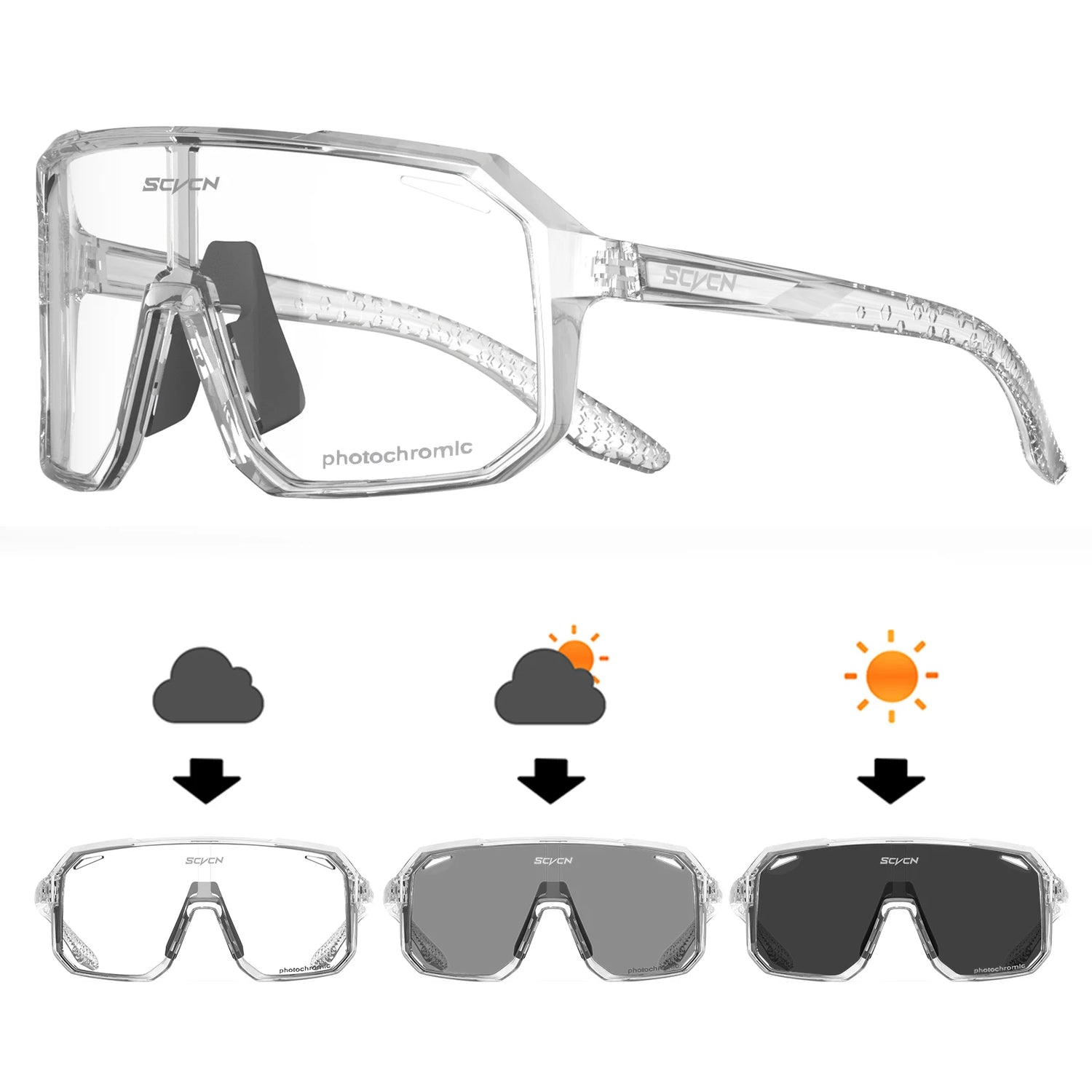Photochromic Cycling Glasses UV400 Cycling Sunglasses Outdoor Bicycle Sunglasses Bike Goggles Sports MTB Ride Eyewear