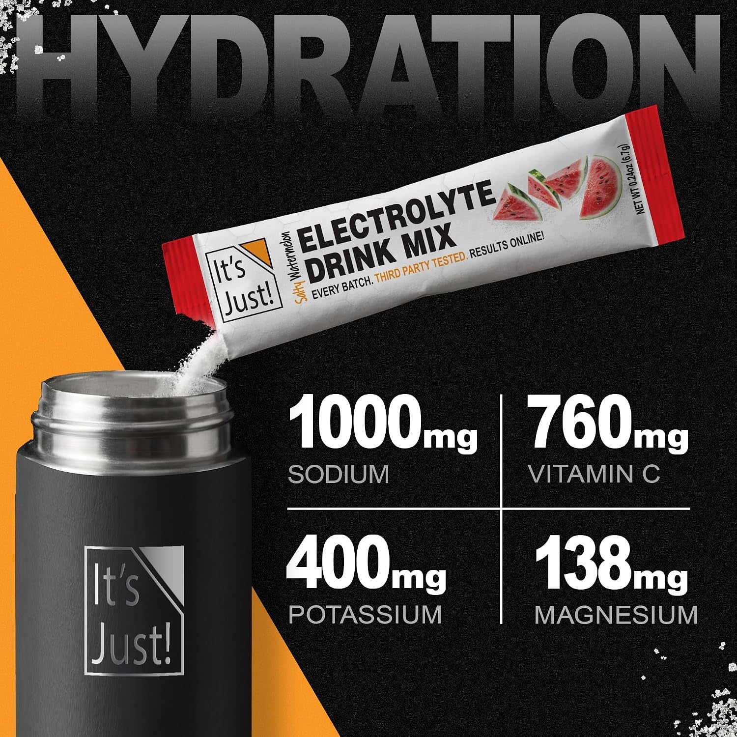- Electrolyte Drink Mix, Zero Sugar, 30 Count Travel Ready Hydration Packets, 1000Mg Sodium, Gluten Free, Non-Gmo, No Caffeine (30 Count, Variety)