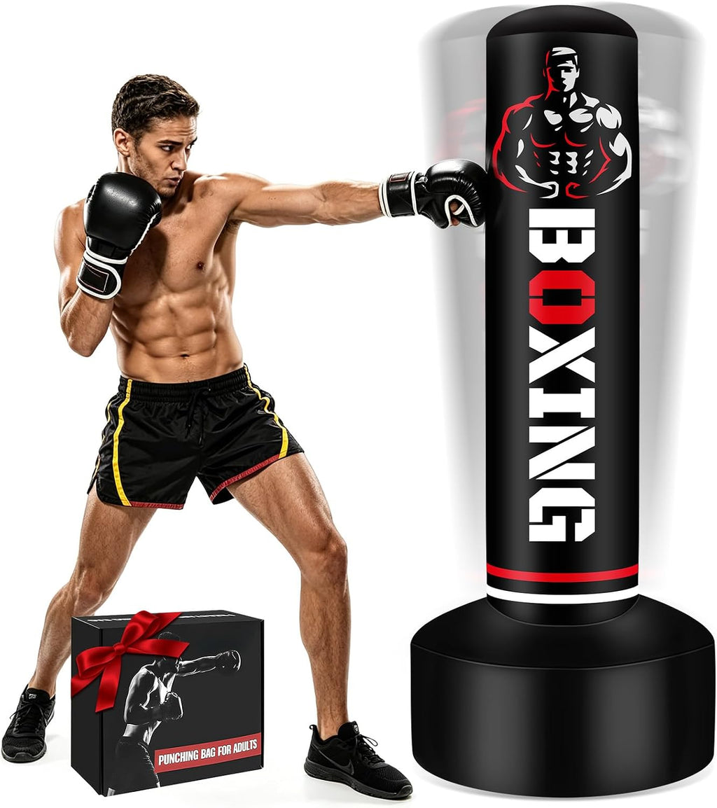 Heavy Freestanding Punching Bag for Adults Teens, 70" Boxing Bag with Stand | Kickboxing Bags Heavy Bag, Women Men Heavy Boxing Bag for Beginners Training MMA Karate Muay Thai Fitness
