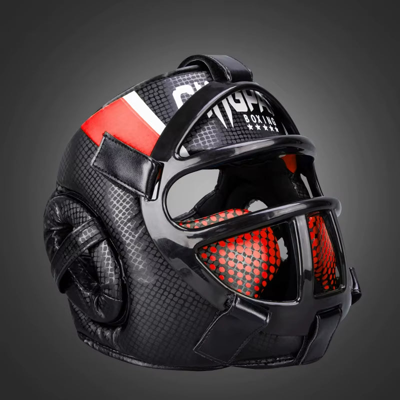 Muay Thai Martial Taekwondo W/Mask Kids/Adults Headgear Muay Sparring Equipment Protector New Training Head Arts Boxing Helmet