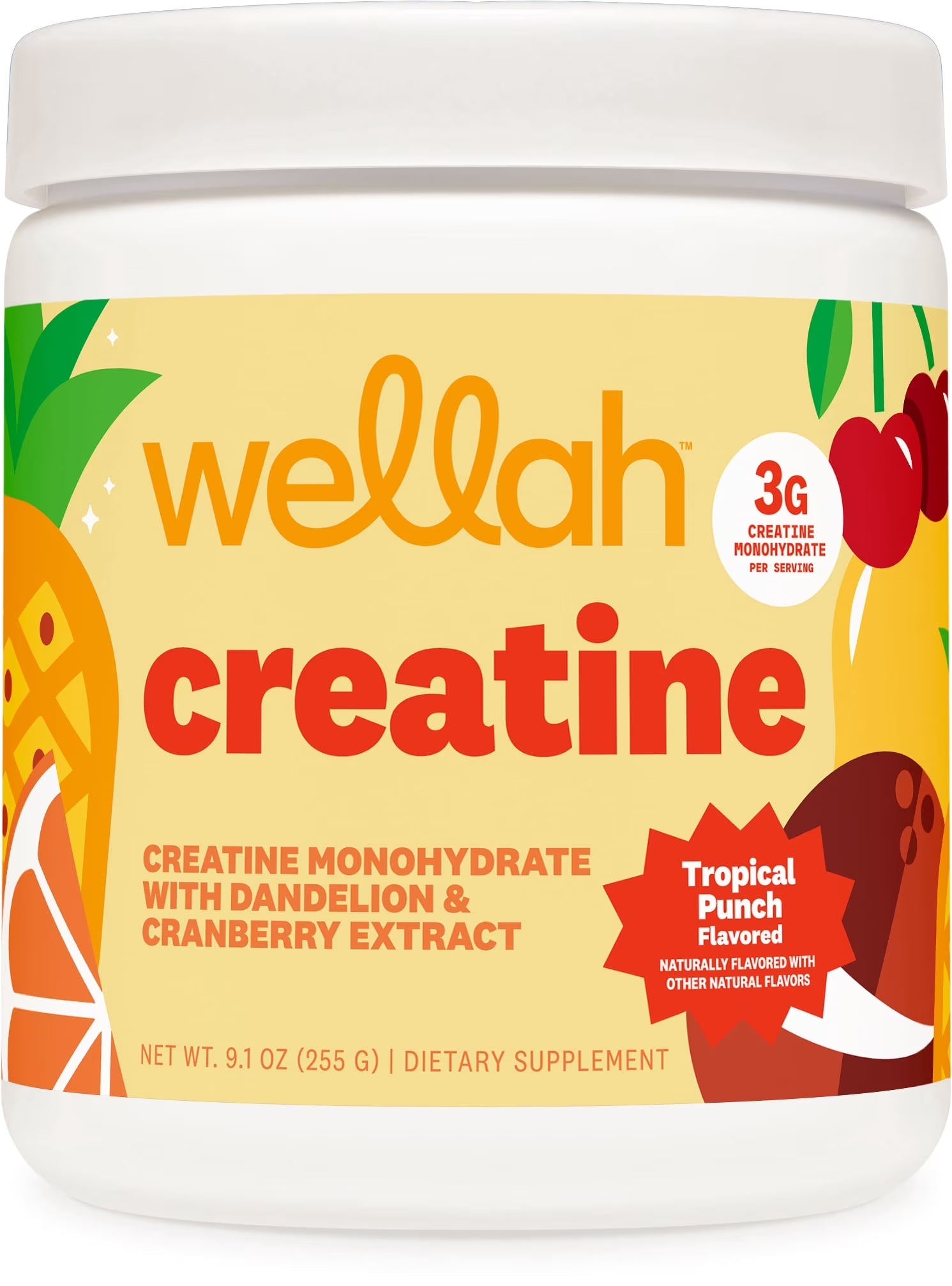 Creatine for Women (50 Servings, Tropical Punch) - Creatine Monohydrate with Dandelion &amp; Cranberry Extract