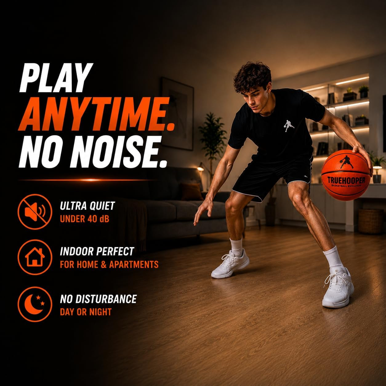 Silent Basketball – Size 7 Indoor Basketball (PRO Version) - Grooved Foam Basketball for Quit Dribbling and Indoor Training – Higher Bounce Noiseless Basketball - Non-Deforming Packaging