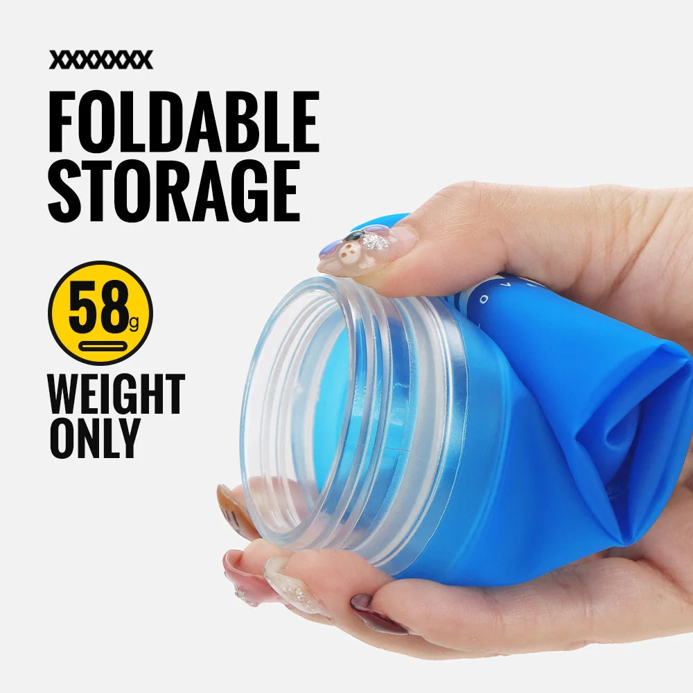 TPU Collapsible Soft Water Bottle for Hydration Pack Soft Flask Folding Water Bottles Bpa-Free Sports Running Bottles
