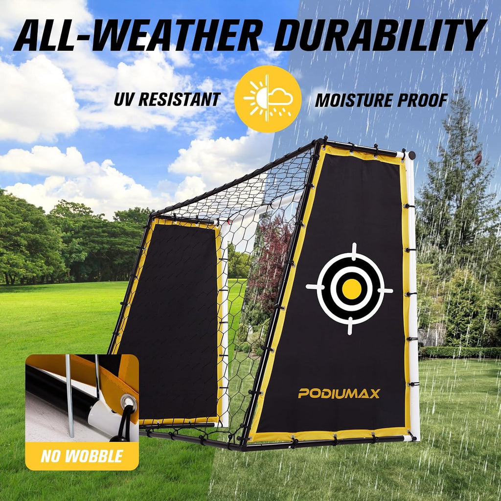 4-In-1 Soccer Goal & Rebounder Net for Training,7X5Ft Rebound | Stable Heavy Duty Frame,Tear-Resistant Net for Hard Shots, Goal & Rebounder for All Ages, Soccer Goals for Backyard