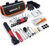 14-Piece Bike Repair Kit with Tire Pump, Portable and Durable | Essential Bicycle Tool Kit with 16-In-1 Tool, Tire Patches, 120 PSI Pump and Reflective Bag for Cycling, Camping and Travel