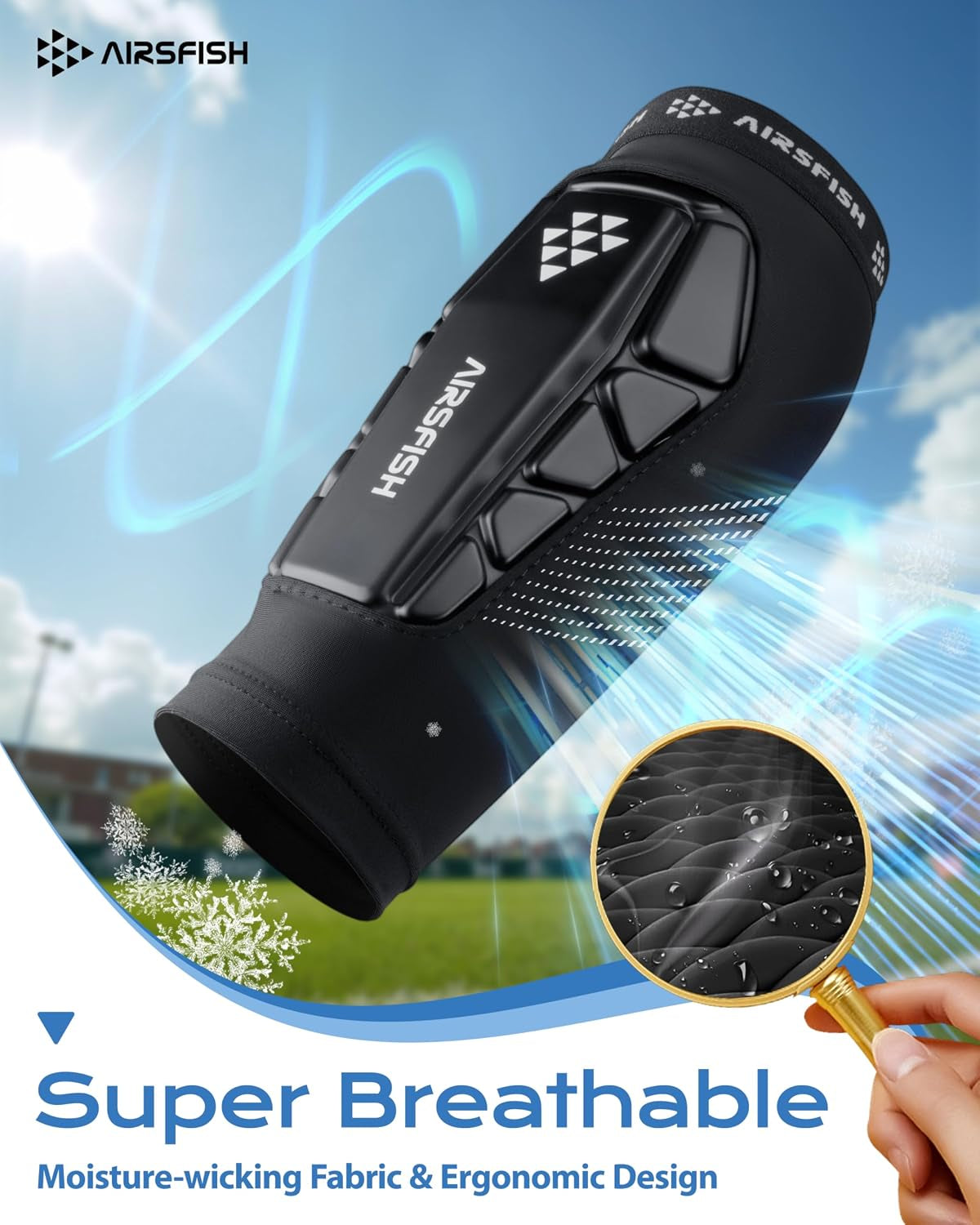 Soccer Shin Guards for Kid Youth, Protective Shin Defender Sleeve | Impact-Resistant Material | Breathable | Lightweight | Anti-Slip Grip | Integrated One-Piece Tibia Protect | Machine-Washable