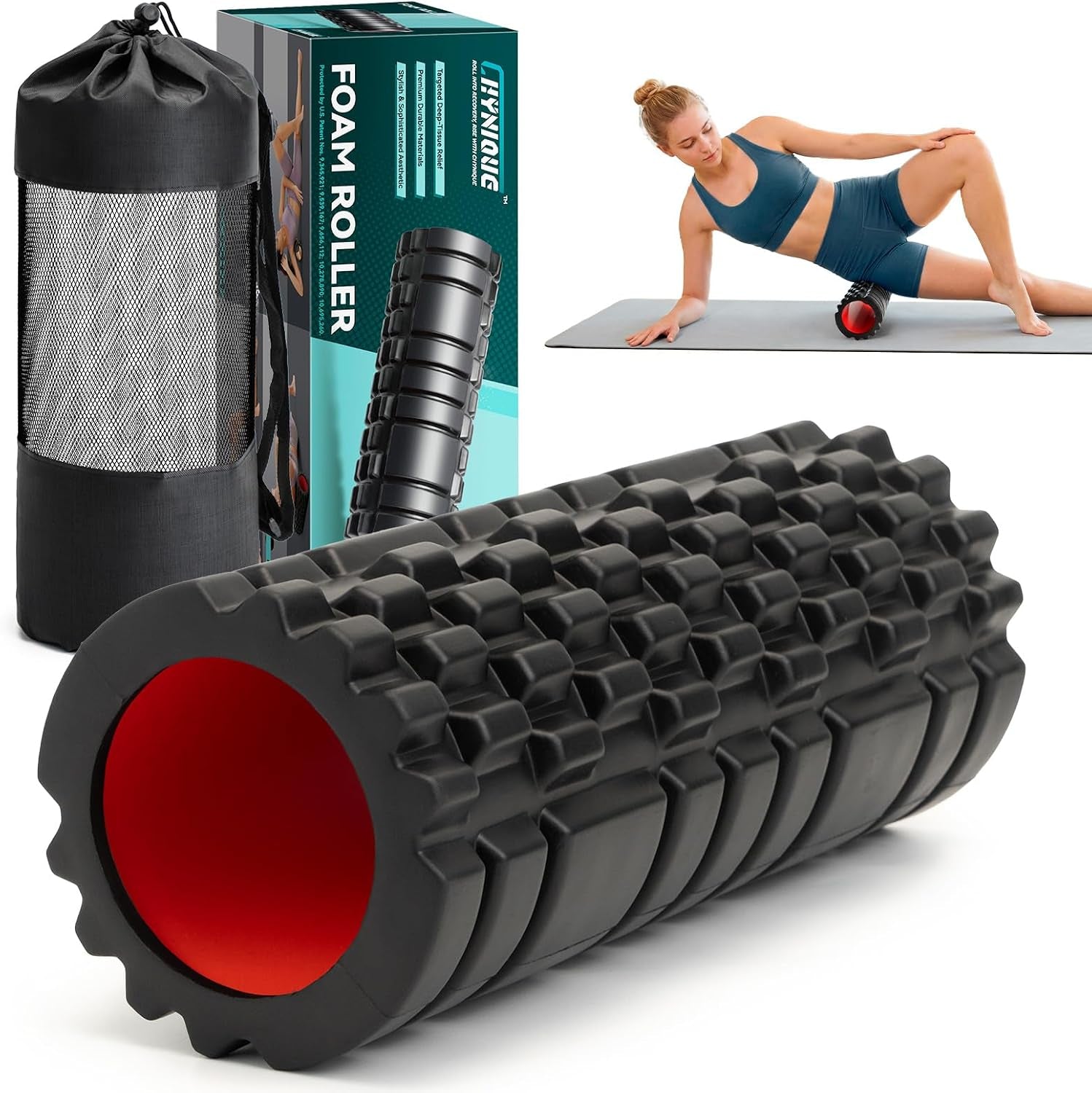 Foam Roller for Deep Tissue Massager Multi Density Massage Roller | Exercise Patented Roller for Muscle Massage & Myofascial Trigger Point Release Back Roller Improves Mobility, Pilates, Yoga