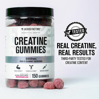 Creatine Monohydrate Gummies 5G Daily Dose (1G per Gummy) - Creatine Gummy for Men and Women, Vegan-Friendly, Travel-Friendly, Third-Party Tested - 150 Gummies, Watermelon