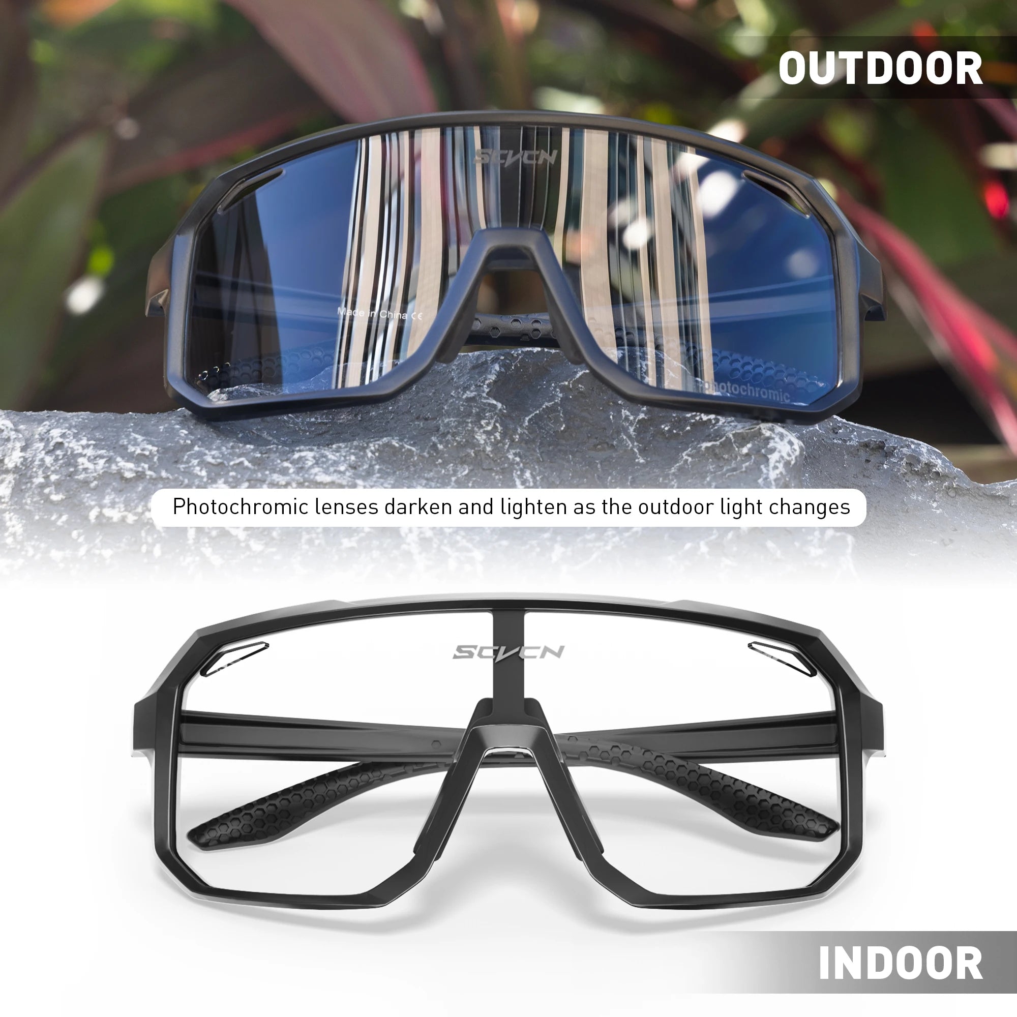 Photochromic Cycling Glasses UV400 Cycling Sunglasses Outdoor Bicycle Sunglasses Bike Goggles Sports MTB Ride Eyewear