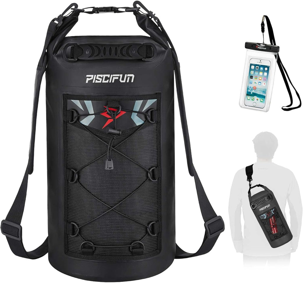 Dry Bag, Waterproof Floating Backpack 10L/20L/30L/40L | Waterproof Phone Case, Adjustable Shoulder Straps, Roll-Top Closure Keeps Gear Dry, Ideal for Boating, Kayaking, Fishing