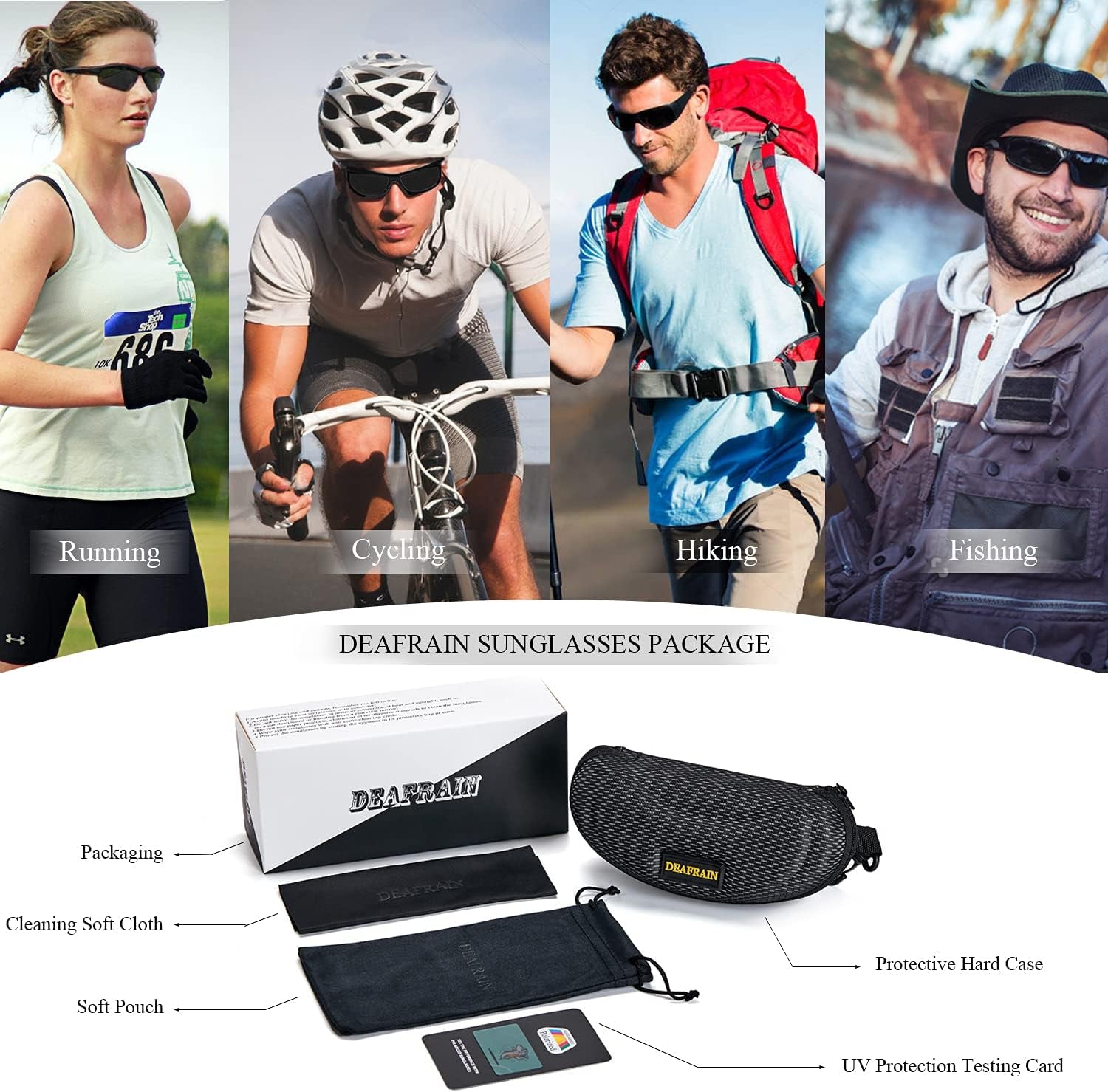 Sports Sunglasses Polarized for Men Women | Running Cycling Fishing, TR90 Unbreakable Frame, UV Protection, Z87