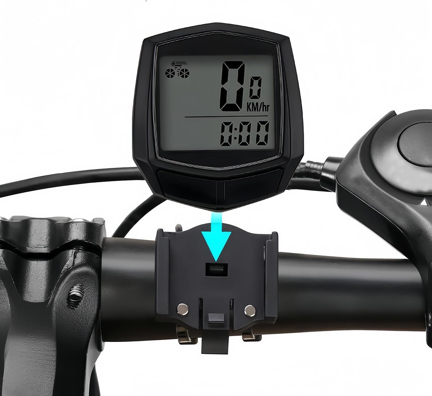 Bike Computer, Bike Speedometer and Bicycle Odometer Waterproof Cycling/Cycle Computer with LCD Display, Automatic Wake-Up, Multi-Functions for Road Bike MTB