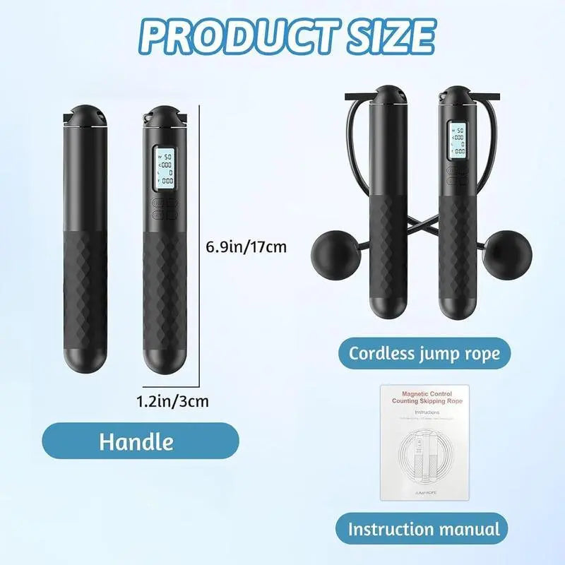 Smart Gravity Ball Jump Rope - Cordless Skipping with Digital Counter, Adjustable Weight for Home/Gym Workouts,Parent-Child Interaction, Valentine&