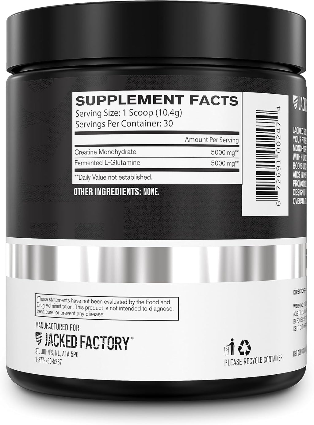 Creatine + Glutamine - Creatine Supplement with L-Glutamine for Muscle Recovery, Muscle Growth, Increased Strength, Enhanced Energy Output, and Gut Health - 30 Servings, Unflavored