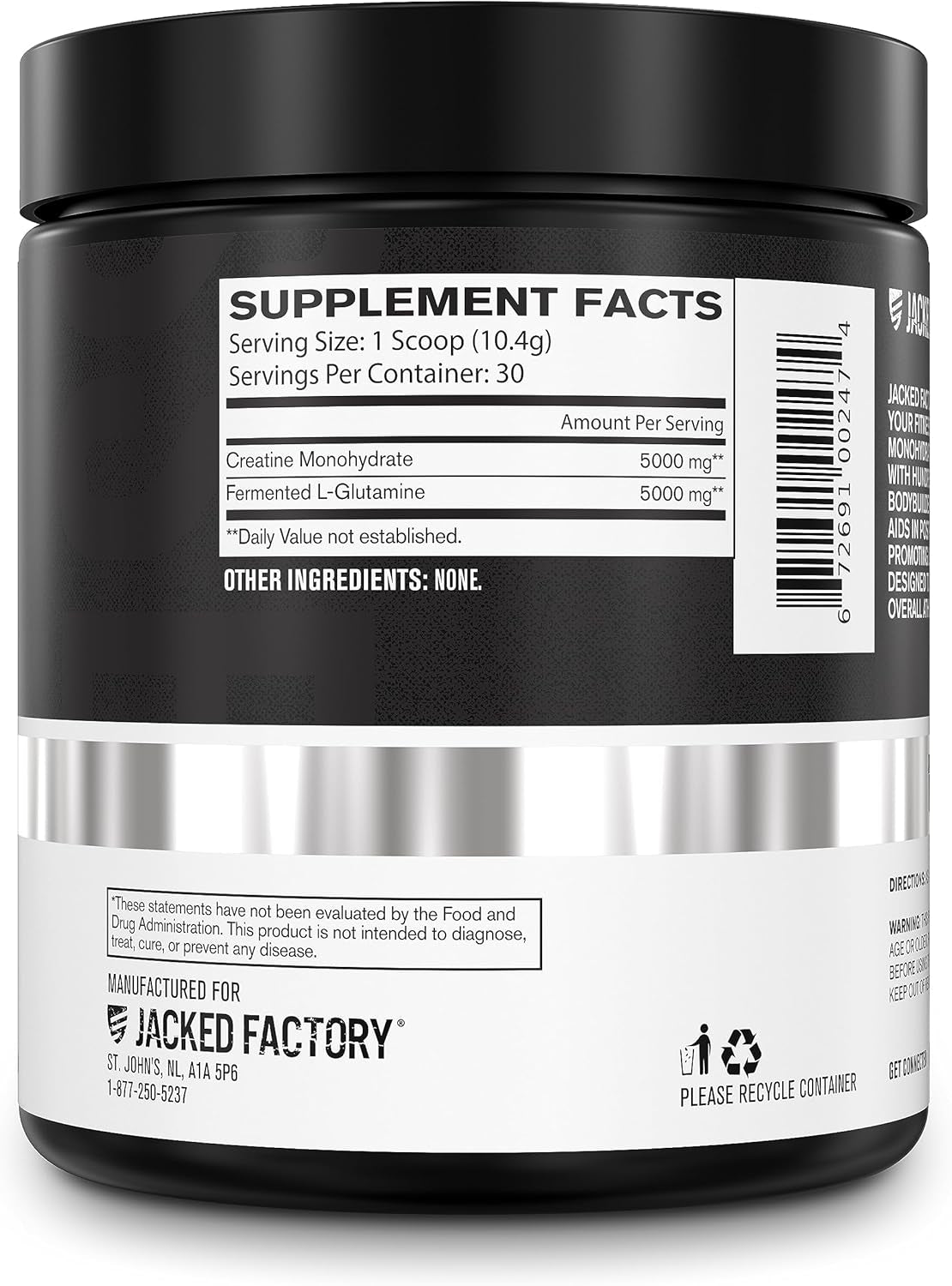 Creatine + Glutamine - Creatine Supplement with L-Glutamine for Muscle Recovery, Muscle Growth, Increased Strength, Enhanced Energy Output, and Gut Health - 30 Servings, Unflavored
