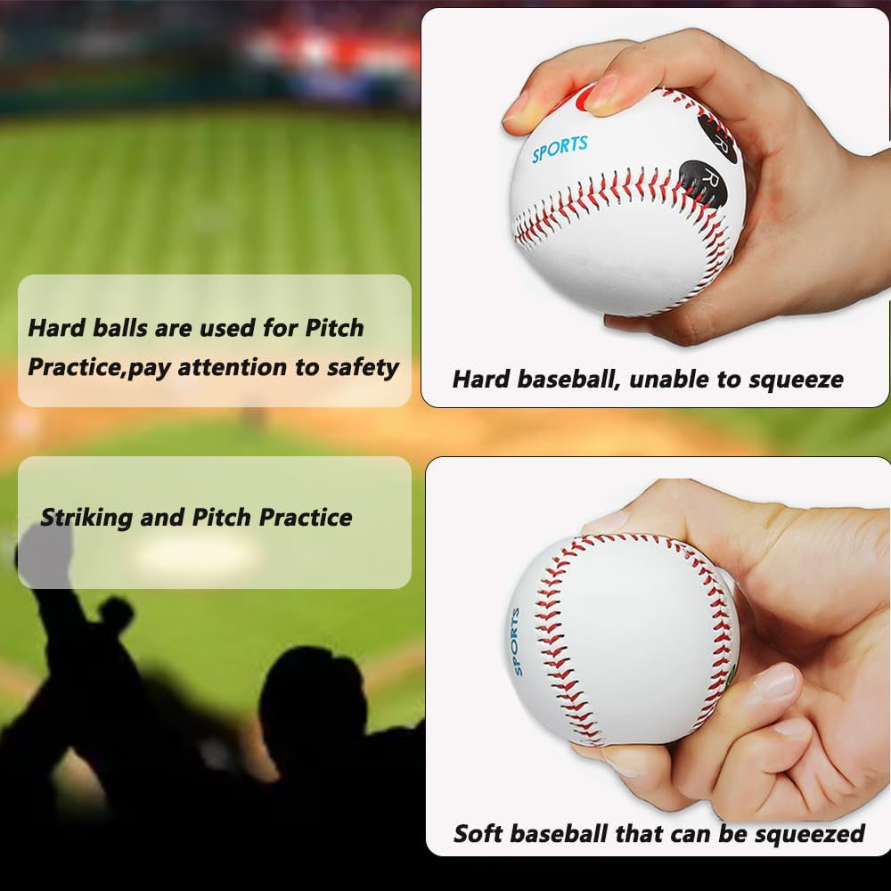 2 PCS Pitch Practice,Training Baseball Pitching Grip Pitch Practice,Finger Placement Markers Baseball Training Equipment for Teenagers Beginners to Learn Multiple Baseball Grips.-Soft/Hard