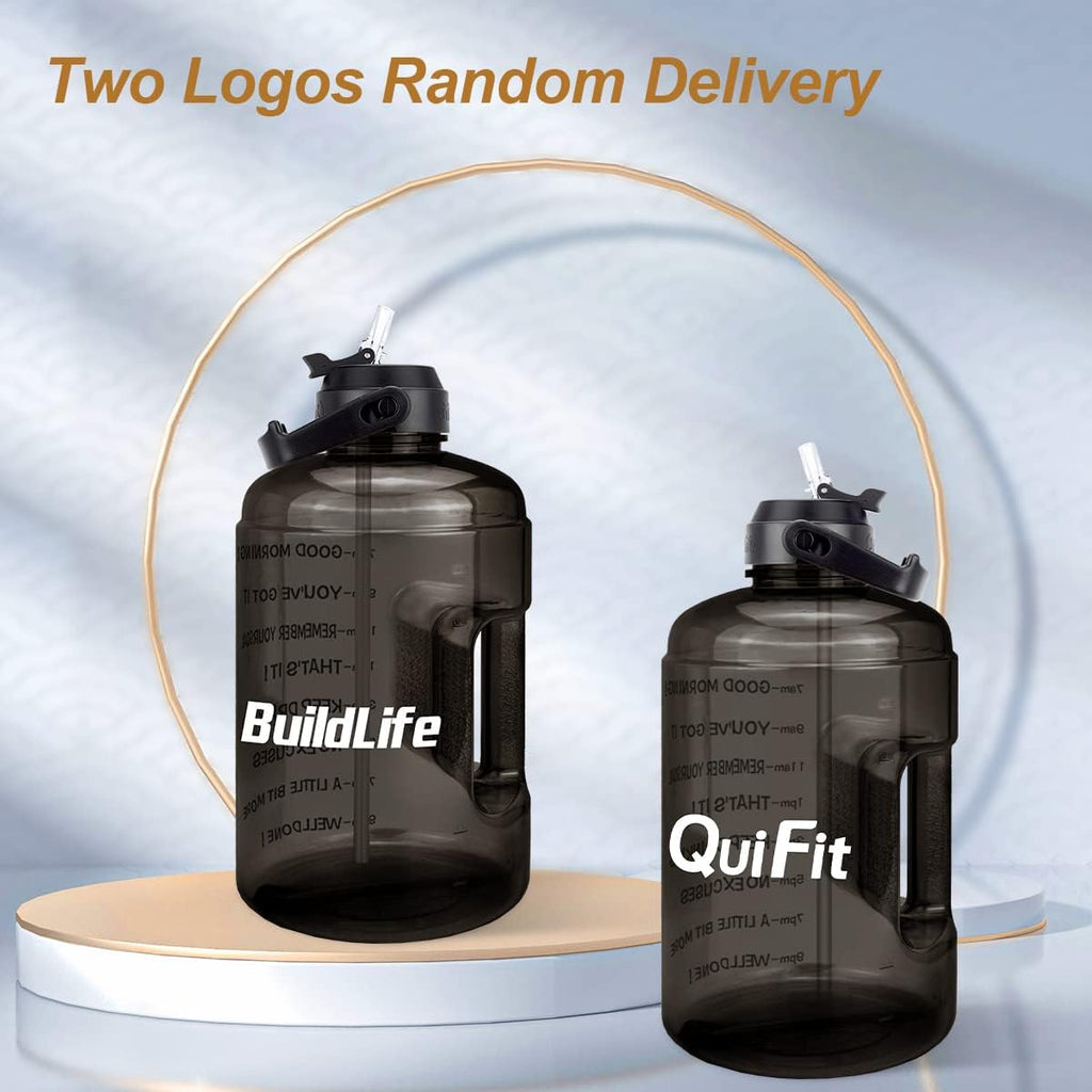 1 Gallon Water Bottle - with Straw & Motivational Time Marker Leak-Proof BPA Free Reusable Gym Sports Outdoor Large(128Oz/73Oz) Capacity Water Jug