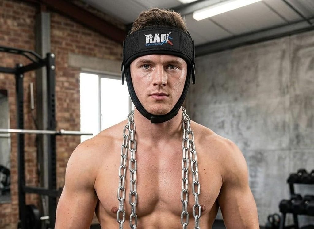 Neck Trainer Adjustable Steel Chain Strength Weight Lifting Harness for Training Head Strenghtener Exerciser Neck Workout Strap Black Belt for Exercise