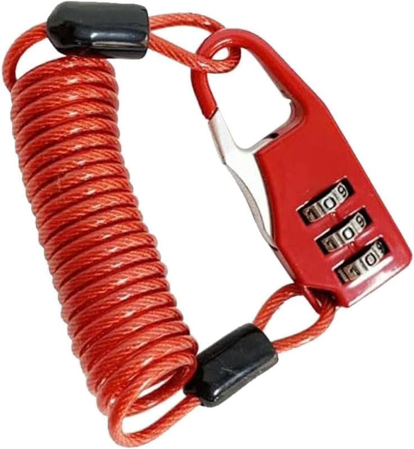 Red Helmet Lock Portable Steel Cable Lock 3 Digit Password Combination Bike Helmet Cable Accessories Mountain Bike