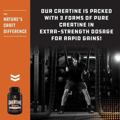 Tri-Phase Creatine Supplement for Muscle Recovery &amp; Muscle Building, 240 Capsules