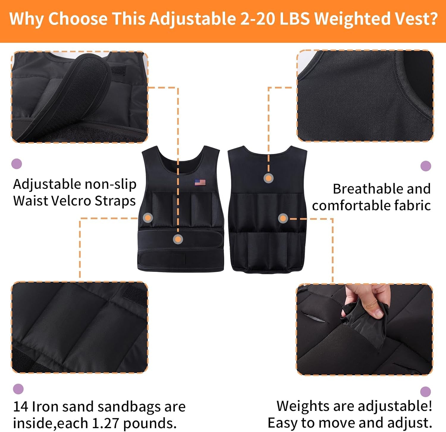 Adjustable Weighted Vest for Men Women,2-30 Lbs Adjustable Weighted Vest with Straps Womens Running Weight Vest for Walking Strength Training Fitness