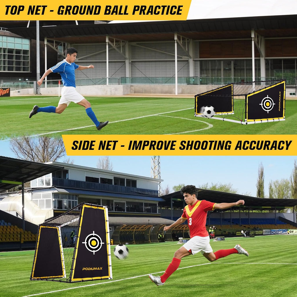 4-In-1 Soccer Goal & Rebounder Net for Training,7X5Ft Rebound | Stable Heavy Duty Frame,Tear-Resistant Net for Hard Shots, Goal & Rebounder for All Ages, Soccer Goals for Backyard