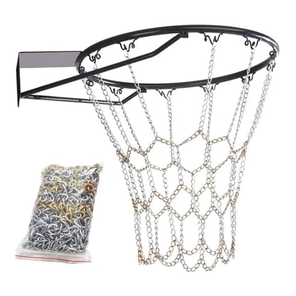Durable Basketball Target Net Rustproof Galvanized Iron Chain Net Metal Chain Basketball Net for Basketball Hoop