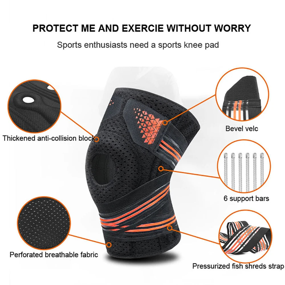 1PCS Adjustable Knee Braces with Side Stabilizers &amp; Patella Pads,Knee Support for Knee Joint Recovery or Injury Prevention