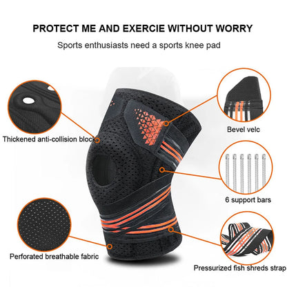 1PCS Adjustable Knee Braces with Side Stabilizers &amp; Patella Pads,Knee Support for Knee Joint Recovery or Injury Prevention