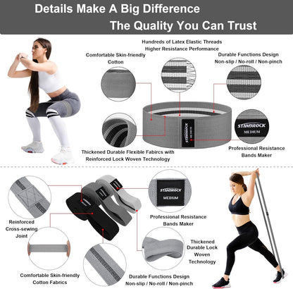Fabric Resistance Bands for Working Out, 3 and 4 Levels Booty Bands Long Resistance Bands for Women and Men | Elastic Bands for Exercise Bands Resistance Workout Bands Resistance