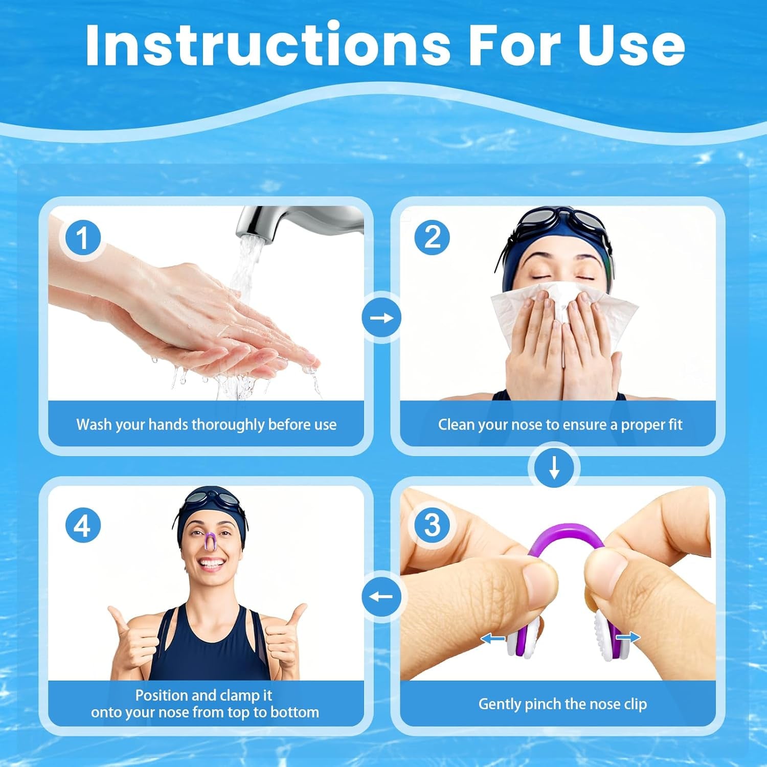 Swimming Nose Clip - 10 Packs Silicone Swim Nose Plugs for Kids (Age 7+) and Adu