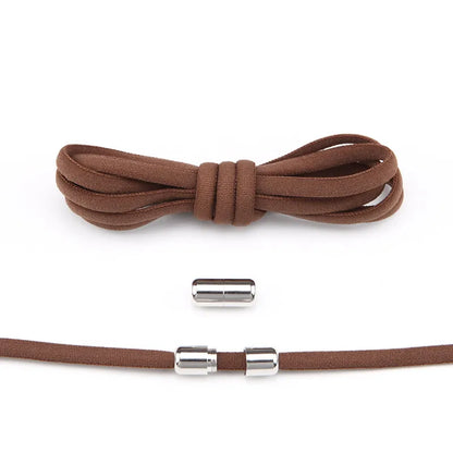 New Version Elastic No Tie Shoelaces Metal Lock Shoe Laces for Kids Adult Sneakers Quick Shoelaces Semicircle Shoestrings
