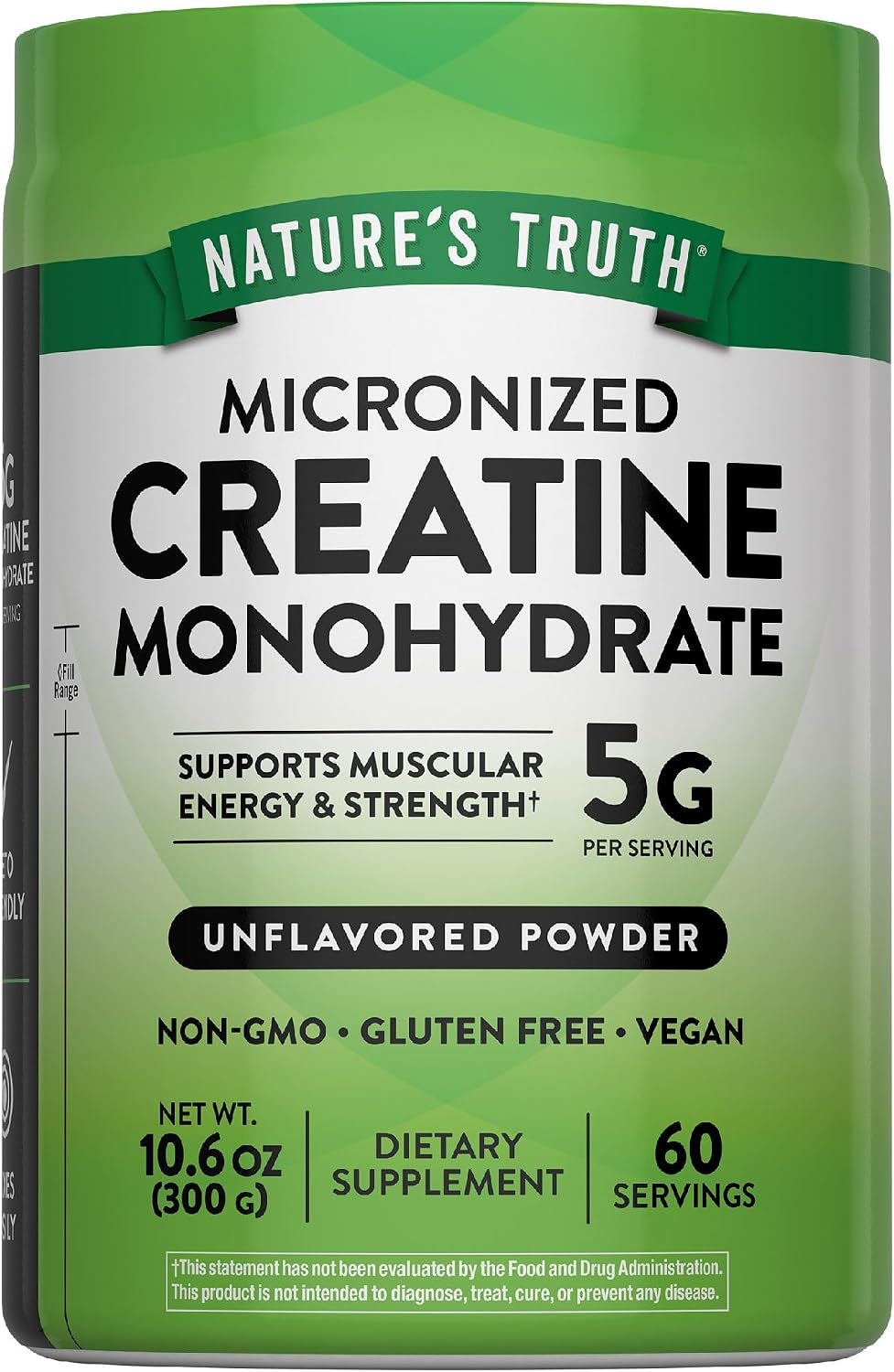 Creatine Powder | Unflavored | 60 Servings | 5 G Micronized Creatine Monohydrate | Keto Friendly, Vegan, Non-Gmo & Gluten Free Supplement