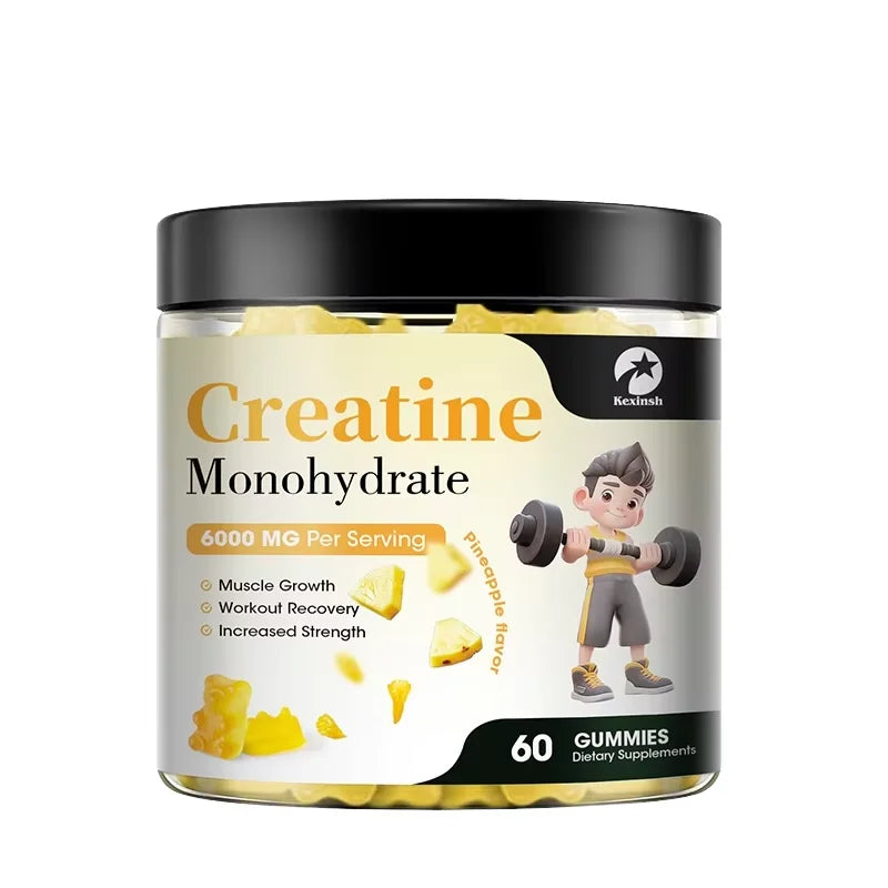 Creatine Monohydrate Gummies 6000Mg Sugar Free Chewable Creatine for Muscle Strength Muscle Builder Energy Boost