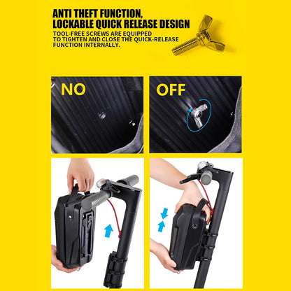 Electric Scooter Handlebar Bag EVA Hard Shell Quick-Detachable Front Storage Bag with Waterproof Design