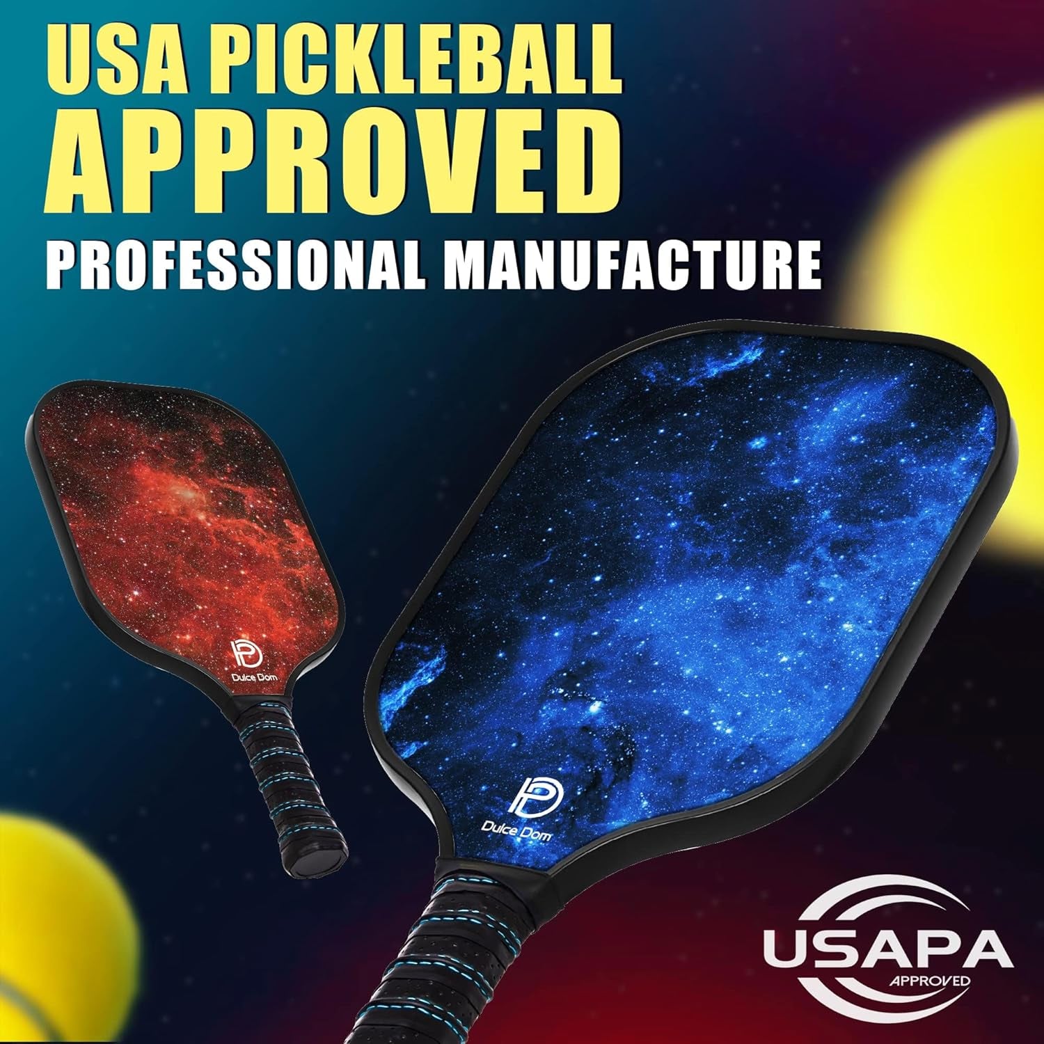 Pickleball Paddles Set of 2/4 - USAPA Approved | Fiberglass/Graphite Surface Pickle Ball Rackets with Carrying Bag, Ideal Training Equipment for Beginner Intermediate