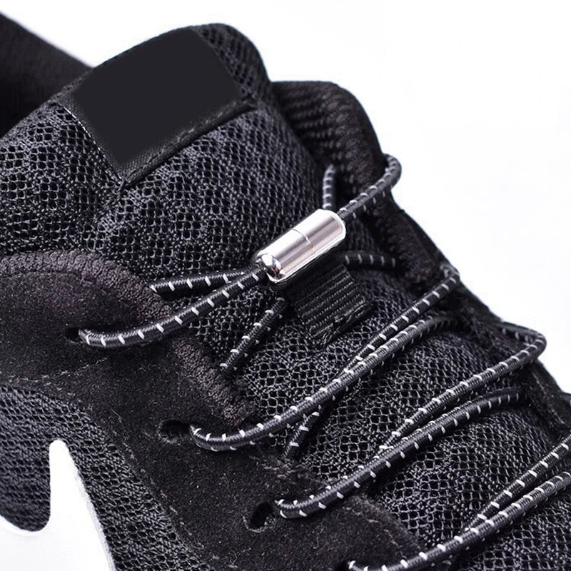 1Pair Elastic Shoelaces round No Tie Shoe Laces Sneakers Shoelace Kids Adult Elastic Laces One Size Fits All Shoes Dropshipping