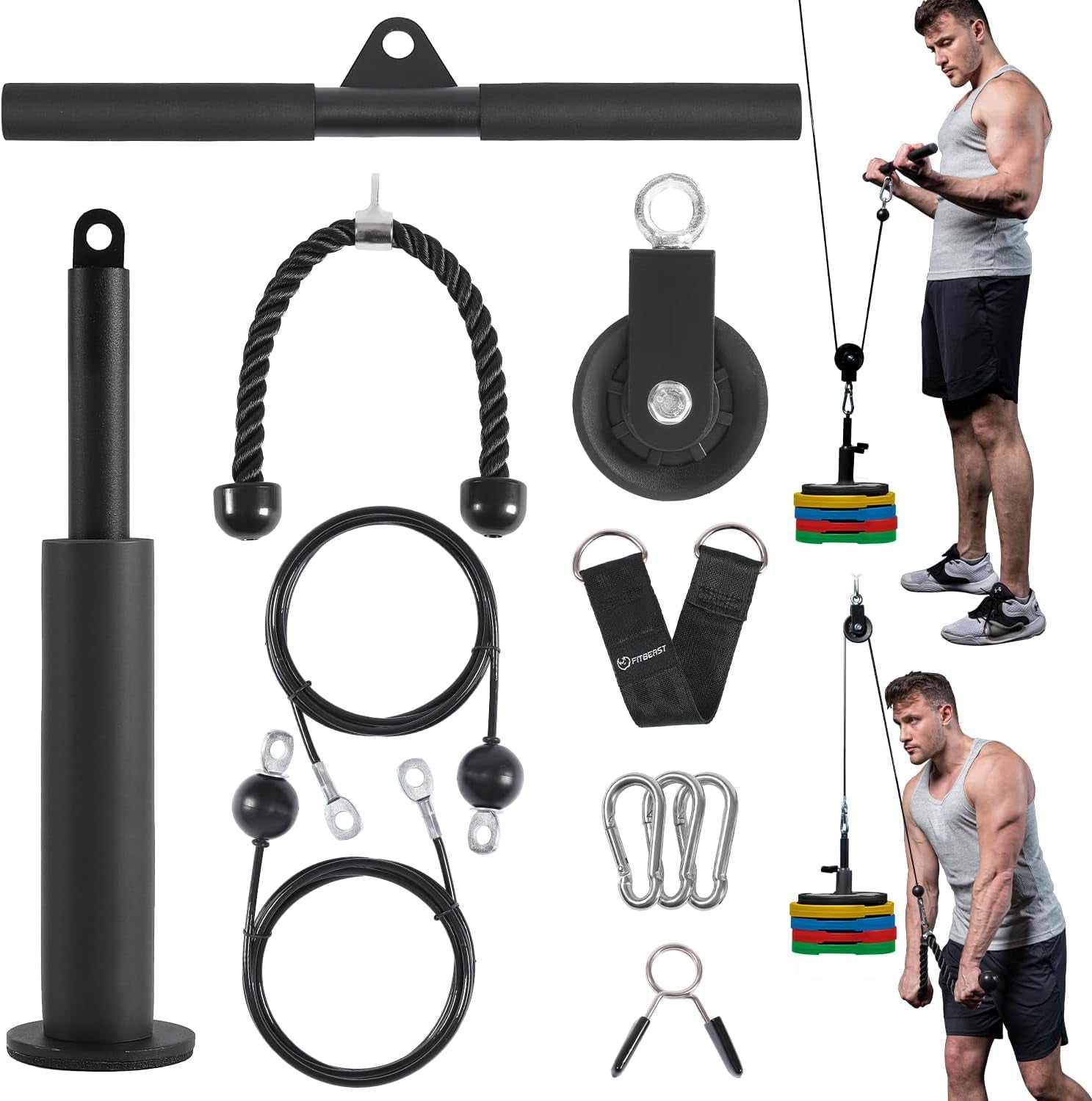 Pulley System Gym, Cable Weight Pulley System for Gym LAT Pulldown, Biceps Curl Workout, Ideal Home Gym Equipment for Forearm, Shoulder, Strength Training