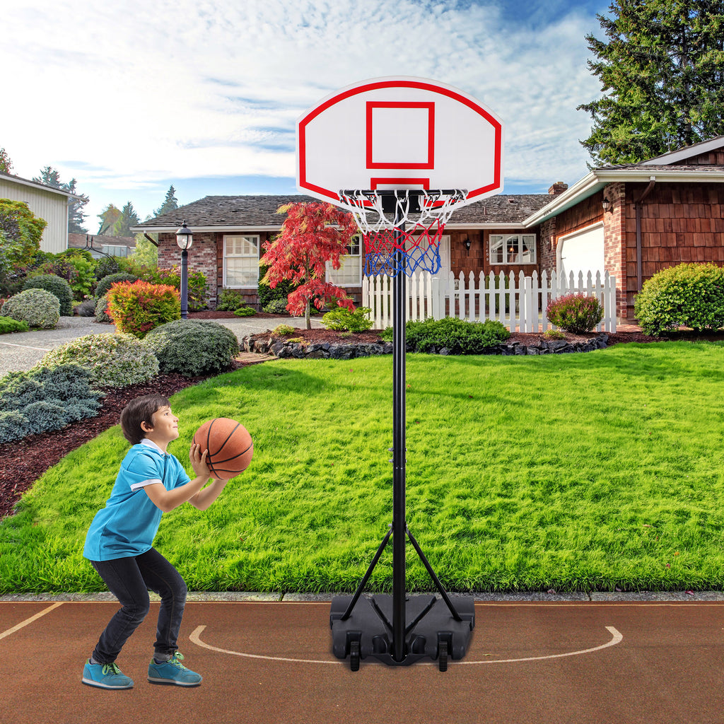 Basketball Hoop Outdoor Adjustable 5.5-7 Ft Portable Basketball Goals Stand Kids