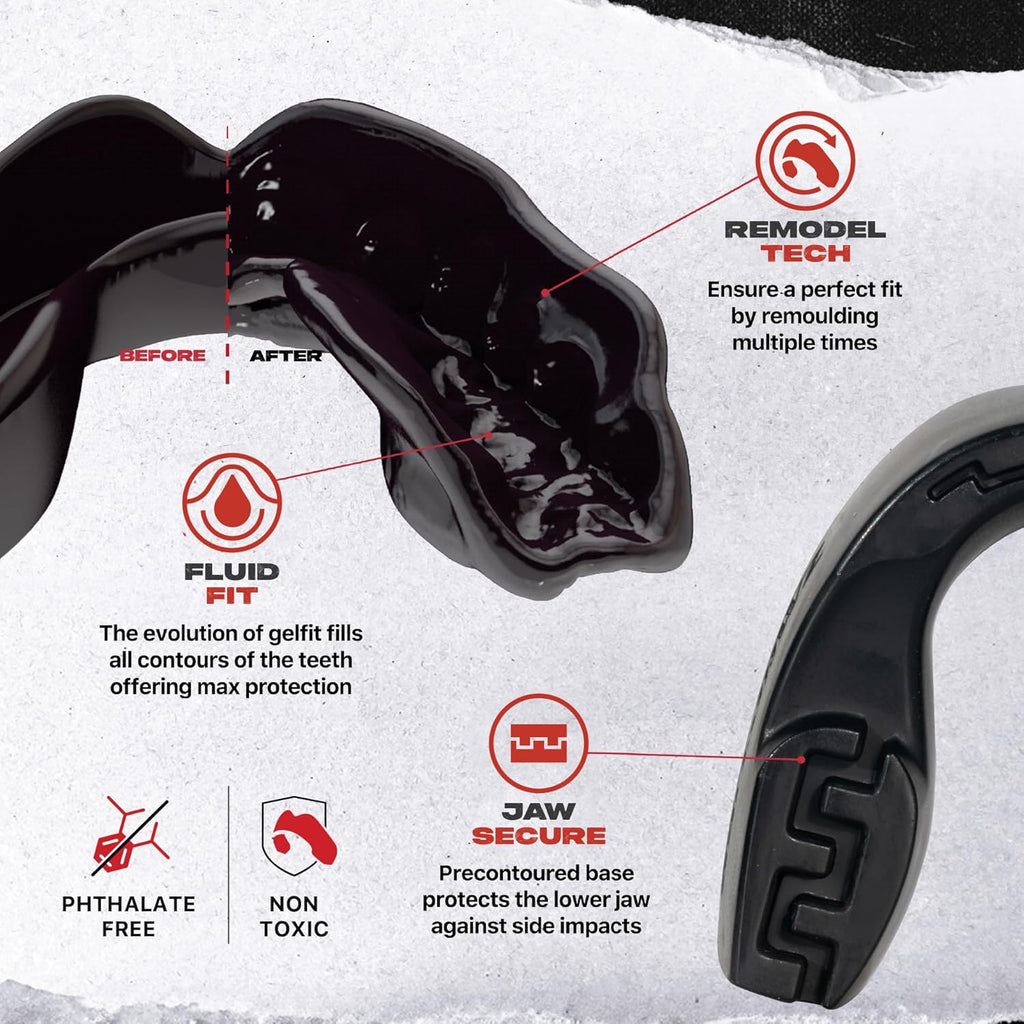 Mouth Guard, Slim Fit Mouthguard for Adult & Youth with Case | Sports Mouthpiece, Easy Fit Remoldable, anti Gag, Football, Wrestling, MMA, Boxing, Contact Sports