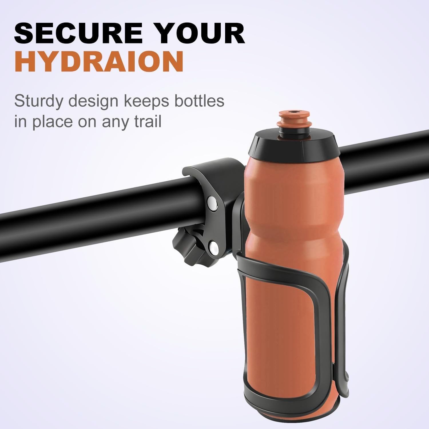 Pack of 2 Adjustable Bike Water Bottle Holder Mountain Bike Accessories for Men | Lightweight Mountain Bikes Water Bottle Cage & Cup Holder Bicycle Accessories | MTB Cup Grip for Riding - Black