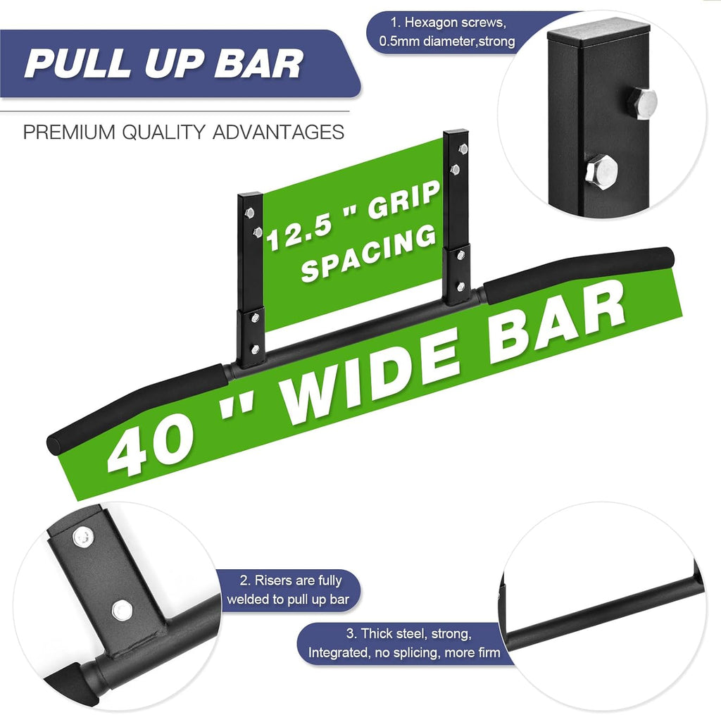 Pull up Bar, Chin up Bars Ceiling Mount, Workout for Home Gym, Beam, Crossfit - Heavy-Duty, Foam Grip, Easy Installation