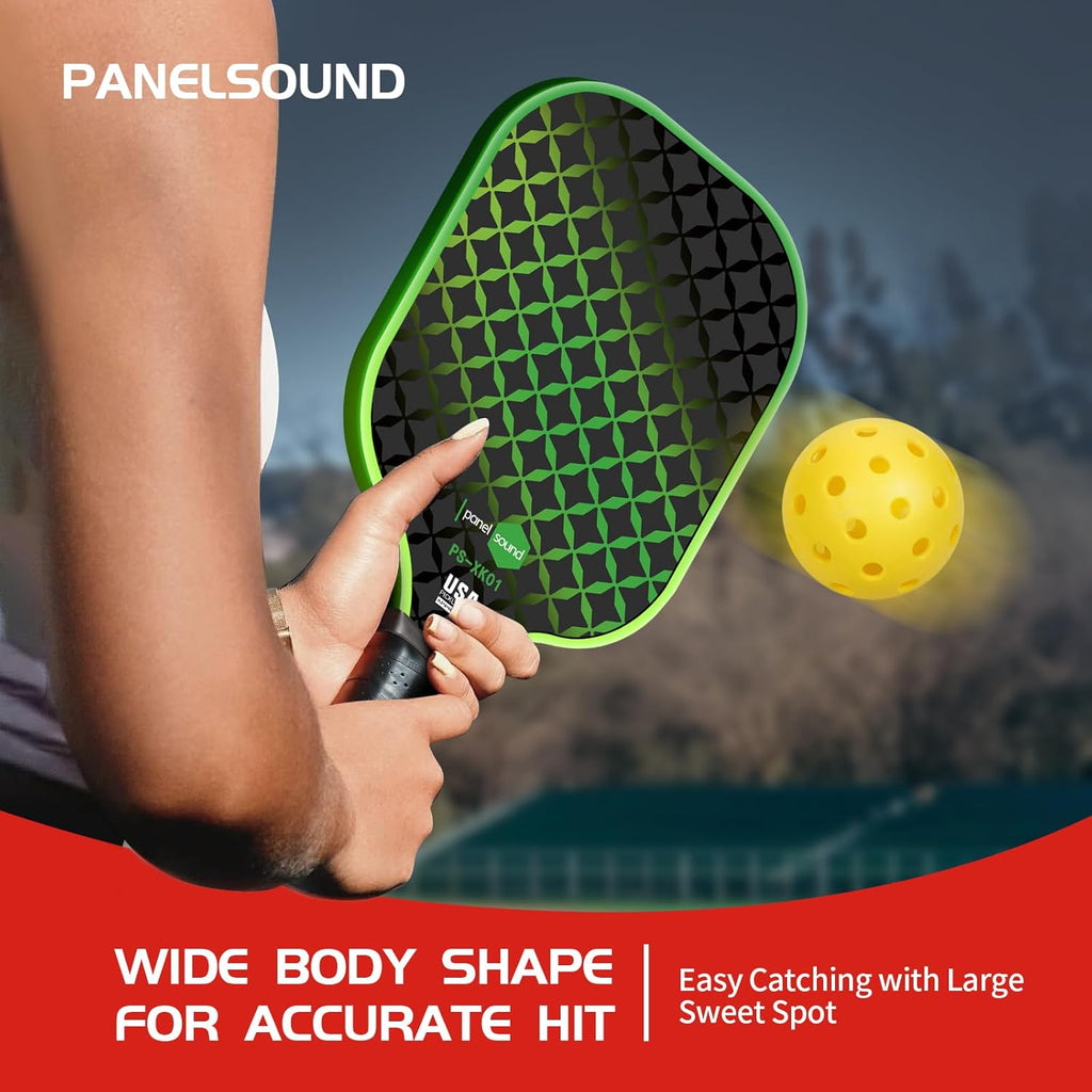 Pickleball Paddles Set of 2 or 4, USAPA Approved Fiberglass Pickleball Racket Set with 4 Outdoor Pickleballs and 1 Carrying Case