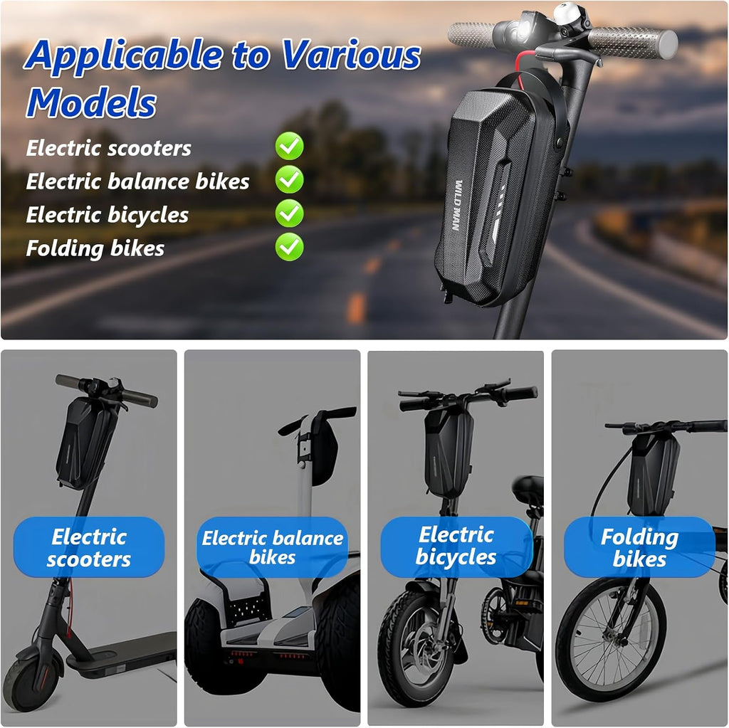 Scooter Storage Bag, 2L Large Capacity Scooter Handlebar Bag, EVA Handlebar Waterproof Front Bag for Carrying Phone, Wallet, Repair Tools, Charger Tools